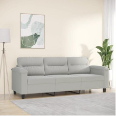 Lapooh 3-vietė sofa šviesiai pilka 180 cm, mikropluošto audinys, poilsio sofa, sofos ir kušetės, poilsio sofa, sofa į kambarį, sofa su miego funkcija - 359568