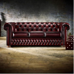 Jvmoebel Bordaux 3 vietų sofa Odinė sofa Couchen Couch Chesterfield Set Odinės sofos