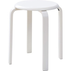 Ibuyke RF-717 Stacking Stool Solid Wood Stool Home Bench Wooden Stool Fashion Creative Stool Modern Dining Table Stool Adult Dining Room Stool White 40 x 44 x 33 cm