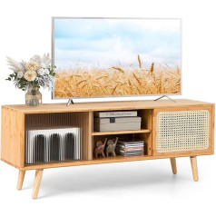 Costway TV Stand TV Cabinet for TVs up to 55 Inches, TV Lowboard with 2 Sliding Doors, TV Cabinet, Media Console for Living Room, Bedroom