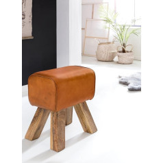 Kadima Design Табурет кожаный коричневый из массива дерева Springbock Footstool Gym Stool