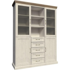 Furniture24 Royal W2D Display Cabinet, Living Room Cabinet, 4 Door Highboard with 4 Drawers, Sideboard, Chest of Drawers