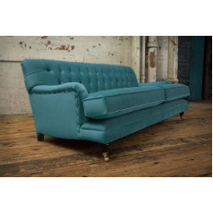 Jvmoebel Turquoise Designer Sofa Couch Cushion XXL 3 Seater Big Sofas Couchen Leather Textile