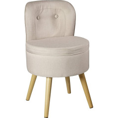 Echtwerk Vince krēsls, polsterēts krēsls, skandināvu krēsls, ērts krēsls ar augstu atzveltni, mīksts putu polsterējums, piemērots viesistabai un lasīšanas stūrītim, koka kājas, 42 x 42 x 71 cm, 6,2 kg, krēmkrāsas krāsas