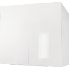 Berlioz Créations Berlenus Top Kitchen Cabinet with 2 Doors, Blanc Haute Brillance, 81 x 42 x 13 cm