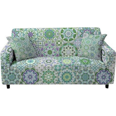 Unniq Mandala Pattern Elastīgs dīvāna pārvalks Stretch Slipcover sadaļa COUT Cover 1/2/3/4 sēdvietu dzīvojamā istaba Funda de Sofa Sofa Set (krāsa: komplekts 6, izmērs: 4-sēdeklis 235-300cm)