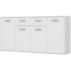 Forte ANTUZA Kumode W x H x D: 162,3 x 88,1 x 34,2 cm, koks, balta, liela