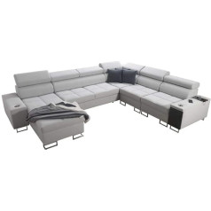 All4All Margo VIII Corner Sofa with Sleep Function Living Landscape XXL Big Sofa U-Shape Bed Box Left Right Large 26 (Left)