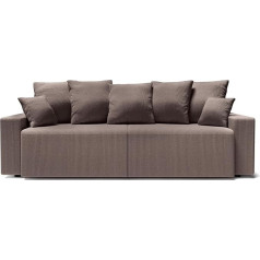 Baïta BAÏTA 3 Seater Sofa with Storage Space, Corduroy, Right, Taupe, Canapé Dimensions: 230 x 98 x 87 cm