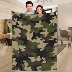 Ririx Überwurfdecke, Camouflage-Decke, für Bett, Couch, Sofa, Stuhl, Camping und Reisen, leichte Decke, Größe L (203,4 x 152,4 cm)