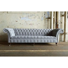 Jvmoebel Dizainas Chesterfield sofa 4 vietų sofa apmušalai Prabangios klasikinės tekstilės sofos