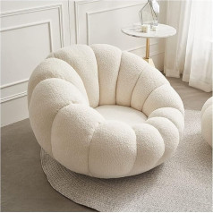 Hasmi Small Sofa Lazy Sofa, Chair, Pumpkin Shape, Single Plush Sofa, Balcony, Leisure, Small Sofa, Chair, Bedroom, Study with Pedal Sofa, Single Sofa ( Color : Wit , Size : Without Pedals )