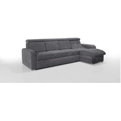 Robin Inspire Robin Bristol Corner Sofa with Sleep Function, Bed Box, Adjustable Headrests, Sofa, L-Shape Sofa Bed, Freestanding Corner Sofa, Sofa Bed, Living Room Furniture, Living Landscape Right (Anthracite)