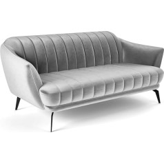 Siblo Sofa Fore 2 Collection - Modern Sofa with Armrests - Elegant Couch - Living Room Furniture - Comfortable Upholstered Sofa - 2-Seater Sofa - 191 x 96 x 82 cm - Grey