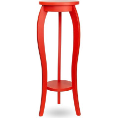 Bixard Stand Stool Side Table Console Made of Real Wood (Red, 28 x 75 cm)