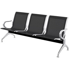 Prixprime - 3-seater black bench for waiting room