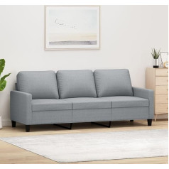 JUNZAI 3 Seater Sofa, Light Grey, 180 cm, Fabric, Sofas & Couches, Sofa Living Room, Sofa for Teenager's Room, Relaxing Sofa, Sofa for Bedroom, Upholstered Sofa 359171