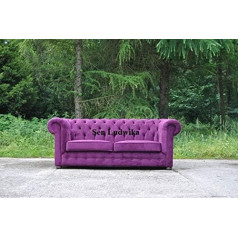 Jvmoebel XXL dizaina dīvāns dīvāns Mīkstās 3 sēdvietas angļu Chesterfield Velvet Couchen dīvāni