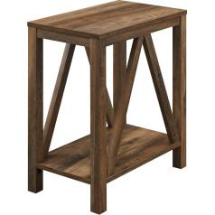 Walker Edison Mūsdienīgs A-veida koka taisnstūrveida sānu galds dzīvojamai istabai Mazs koka kompozītmateriāls Rustic Oak 13 collu