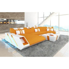 Sofa Dreams Тканевый диван Wohnlandschaft Apollonia, C-Shape Sofa - со светодиодной подсветкой, регулируемыми подголовниками, шезлонгом / микрофибра / ориентация 