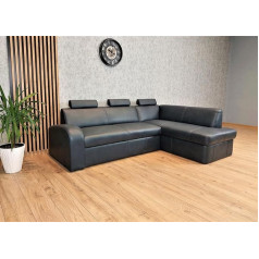 Quattro Meble Угловой диван Antalya II из натуральной кожи, 3Z 245 x 164 см, кожаный диван с функцией сна, спальным местом и подголовниками, угловой диван, н