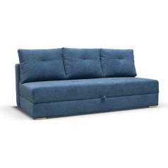 Meublo mb-moebel Vardo sofa su miego funkcija ir lovos dėže, sofa kambariui, sofos lova su spyruokliniu branduoliu, minkšta sofa, gyvenamasis kraštovaizdis su lovos funkcija - 203 x 99 x 92 cm - VARDO (mėlyna)