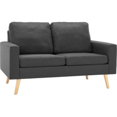 Vidaxl 2 vietų sofa Tamsiai pilkas audinys