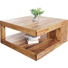 Invicta Interior Гигантский кофейный столик 80 см из массива дерева с каменной отделкой