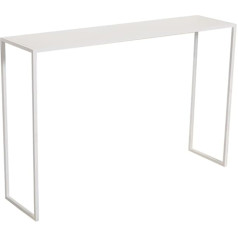 60 cm taisnstūra formas sānu galdiņš, priekšnama konsoles galdiņš, plāns dīvāna galdiņš ar metāla rāmi, kompakts bāra galdiņš virtuvei, ēdamistabai, viesistabai, melns/balts (izmērs: 60 x 2 cm).