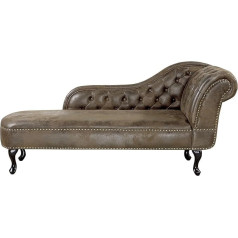 Beliani Retro Ré­ca­mi­e­re im Chesterfield Style Kunstleder rechtsseitig braun Nimes