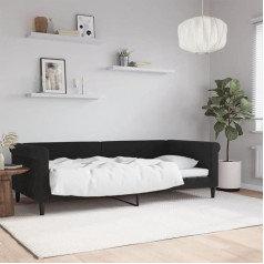 Rantry Day Bed Couch Bed Single Bed Sofa Bed Lounge Sofa Couch Upholstered Sofa Seat Sofa Guest Bed for Living Room Guest Room Black 90 x 200 cm Velvet