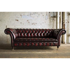 Jvmoebel Комплект кожаных диванов Chesterfield 3 Seater Sofas Chesterfield Leather Upholstery