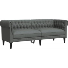 Vidaxl Chesterfield Sofa 3 Seater Dark Grey Fabric