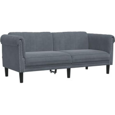 vidaXL Sofa, Polstersofa 2-Sitzer mit Stützbeinen, Zweisitzer Loungesofa Designsofa für Wohnzimmer, Couch Wohnzimmersofa, Dunkelgrau Samt