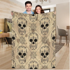 Ririx Sugar Skull Überwurfdecke, Decke, für Bett, Couch, Sofa, Stuhl, Camping und Reisen, leichte Decke, groß (203 x 152 cm)