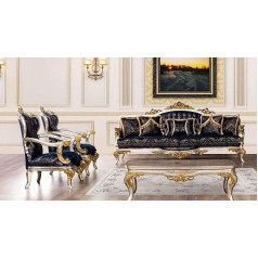 Jv Möbel Set of 3 + 1 + 1 Seater Sofa Set 3 Pieces Furniture Sofas Armchair Luxury Seat Baroque