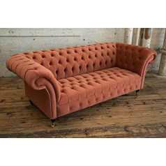 Jvmoebel Chesterfield 3-Seater Couch Upholstery Textile Fabric Leather Couchen Sofas Sofa