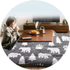 Kotatsu Četru gabalu komplekts Ģimenes galds Ziemas tatami sildīšanas galds Daudzfunkcionāls kafijas galds Silta dāvana ģimenei (krāsa: valriekstu krāsa, S: 80 x 120 x 45 cm)