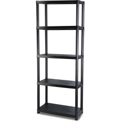 Addis 5-Shelf Aufbewahrung, schwarz, Plastik, schwarz, 38,1 cm