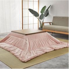 Ģimenes Kotatsu galds Ziemas apkures galds 4 gab. tatami Kotatsu komplekts Daudzfunkcionāls kafijas galds Silta dāvana ģimenei (krāsa: rozā, S: 80 x 80 x 45 cm)