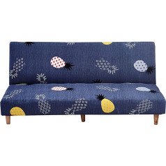 ‎Womaco WOMACO apdrukāts futona pārklājs Stretch Sofa Bed Slipcovers Double Queen Armless Couch Guļamistabas mēbeles (Pineapple-1, 63