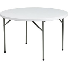 Flash Furniture Flash Möbel 121,9 cm apaļš granīta balts plastmasas saliekamais galds