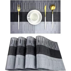 Anvali Vietu paklājiņu komplekts, pusdienu galda paklāji, galda paliktņi Virtuves piederumi Plate Mats Western Food Placemats Home Party Decorations (krāsa: A, izmērs: 45 * 30cm) (krāsa: A)