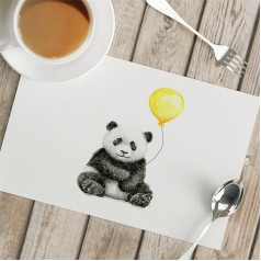 Dotbuy-Shop 4 mūsdienīgi, neslīdoši, mazgājami, neslīdoši, karstumizturīgi paliktņi mājas restorāna virtuves pusdienu galda paklājiņi (Sweet Panda, 4 gab.)