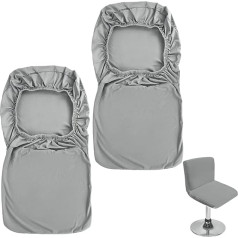 ‎Btsky Btsky, Bāra krēsls Slipcovers ar muguras vāciņu 2 gabali Stretch krēsla pārvalks īsam grozāmam krēslam Ēdamistabas krēsls Bāra krēsls ar atzveltni (bez krēsliem) Grey