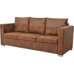 Mengtu 3-Sitzer Sofa 191 x 73 x 82 cm Künstliches Wildleder Sofa Couch Doppelsofa Relaxsofa Möbel Polstersofa Sofa Modern Loungesofa Wohnzimmersofa