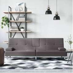 Zeyuan Sofa lova su gėrimų laikikliais Pilka dirbtinės odos sofa su miego funkcija, Sofa lova, Sofa lova, Sofa lova, Sofa lova, Sofa lova, Sofa lova, Sofa lova, Gyvenimo sofa, Svetainė Svetainė