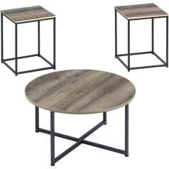 Signature Design By Ashley Ashley Furniture Wadeworth 3 sānu galdiņu komplekts - izstīdzējis stils, metāls, brūns