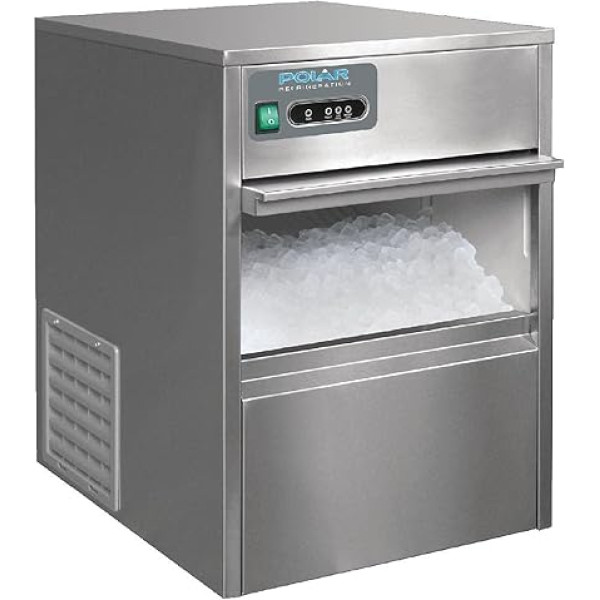 Polar Refrigeration Polar Ledus kubiņu mašīna zem letes Nerūsējošais tērauds, 20kg/24h, Silber, 590(H) x 380(W) x 477(D)mm