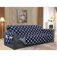 Elegant Comfort Bloomingdale Luxury Quilted Furniture Protector Slipcover Reversible Two Tone with Smart Pockets and Elastic Straps Ideāli piemērots mājdzīvniekiem un bērniem